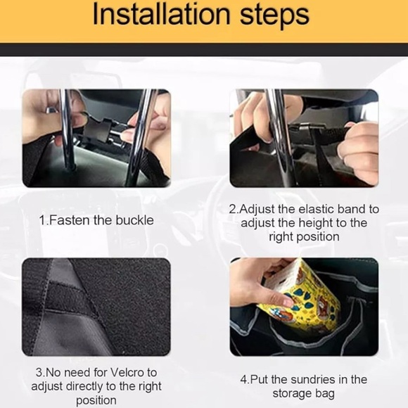 Hanemia Car Trunk Organizer, Backseat Hanging Storage with 4 Large Pockets - Picture 8 of 8